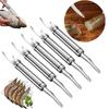 Stainless Steel Shrimp Deveining Tool Heavy Duty Fish Scales Scraper For Home Kitchen Double Head Shrimp Line Knife for Shrimp Intestine Opener