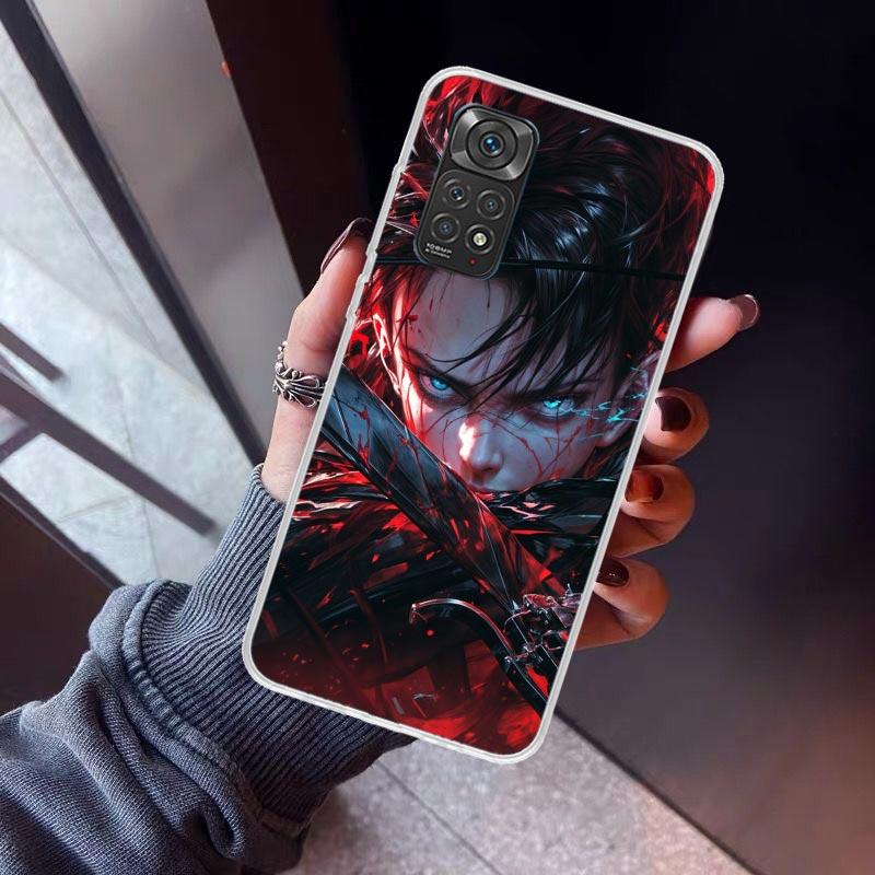 A-Attack on T-Titan Levi Phone Case For Xiaomi Redmi Note 10 11 12 13 14 15 Pro Plus 11S 12S 14S 11T 11E 10S Soft TPU Back Cover