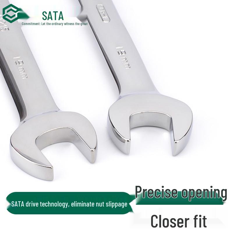 SATA Double-Headed Open-End Spanner Set: 8/10/12/14/17/19/22mm Fixed Forked Wrench