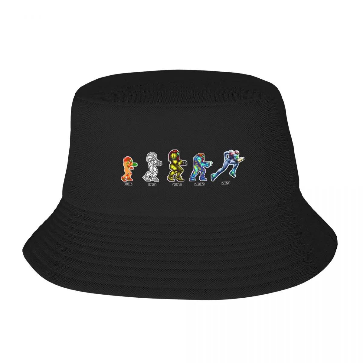 New Samus Evolution Bucket Hat Mountaineering Custom Hat Horse Hat Ladies Unisexs