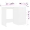 White Desk 100*50*76 Cm Engineered Wood