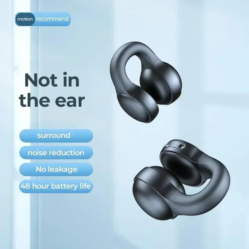 Wireless Bone Conduction Headphones Bluetooth 5.3 Earphones Waterproof Sports Earbuds Earring Ear Hook With Mic Headset