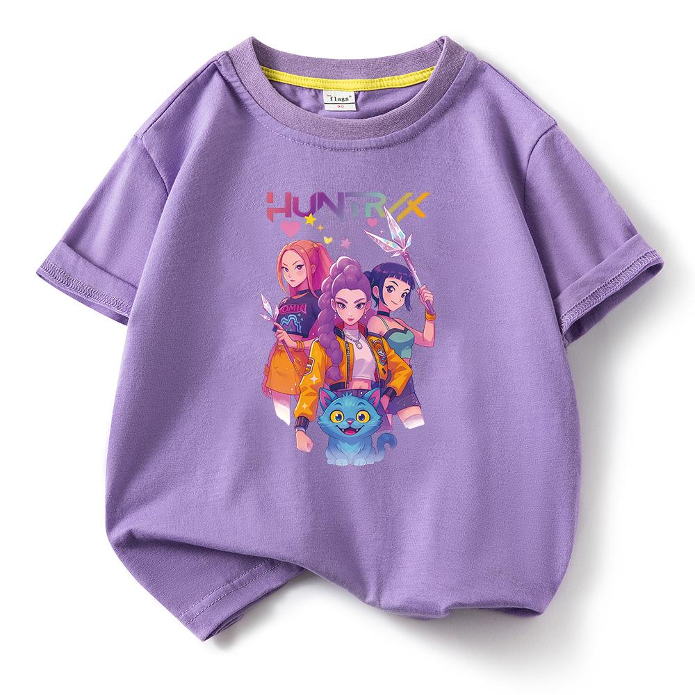 KPop Demon Hunters Children's Cotton Cartoon T-Shirt