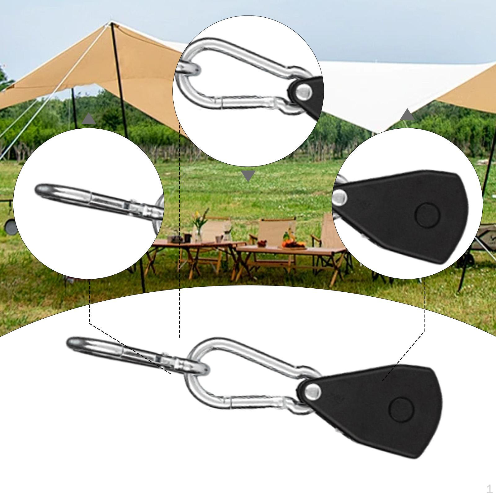 

Сверхпрочный регулятор веревки с карабинами для палатки и навеса Black Small