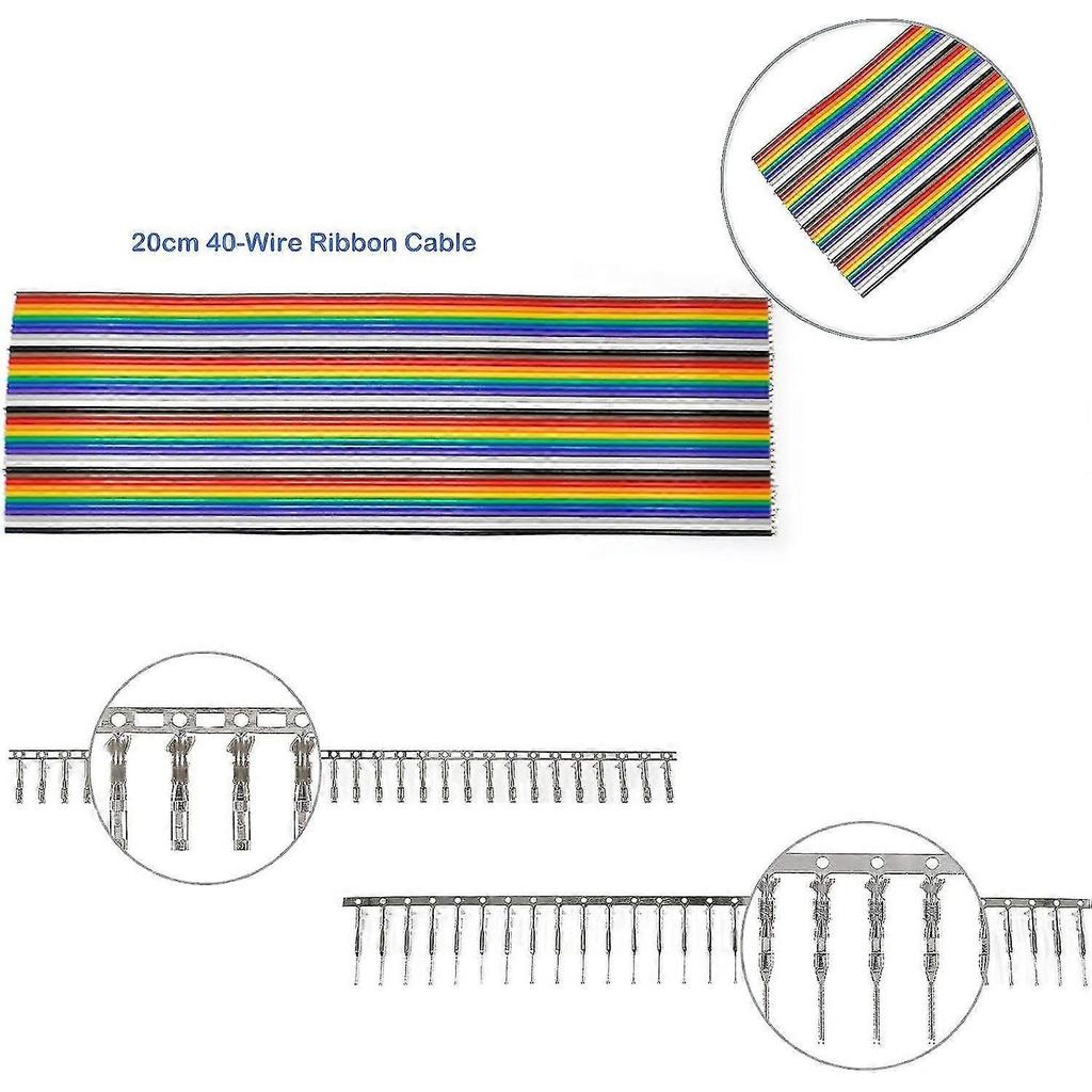 2.54mm Pitch 1 2 3 4 5 6Pin Housing Connector Dupont Wire Male Female Crimp Pins Adaptor Assortment Kit - DD