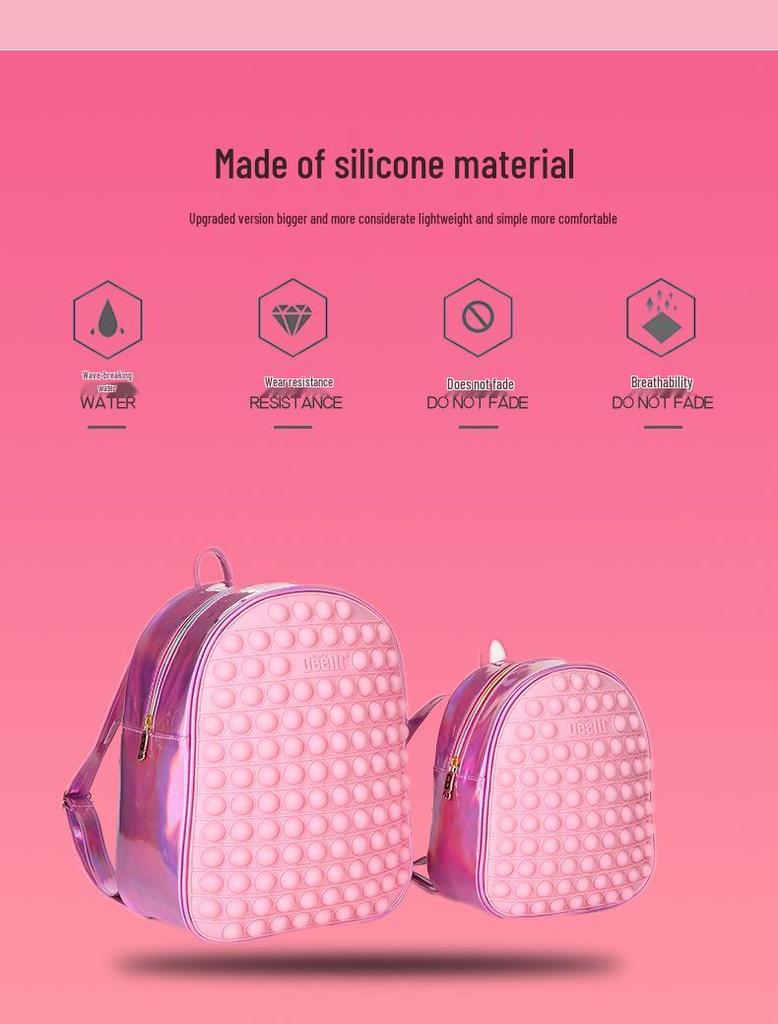 Backpack Mouse Buster: Decompression Bubble Fun Silicone Schoolbag for Kids
