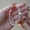 Simple Freshwater Pearl Bracelet Flower White Rose Rice Pearl Bracelet Personalized Versatile Bracelet