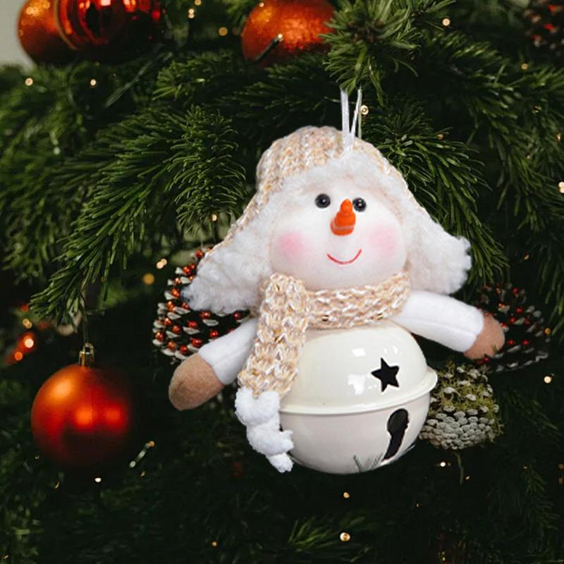 Christmas Bells Decor Snowman Design Charm Christmas Ornaments For Home Winter Holiday Party Fall Fireplace Door Family