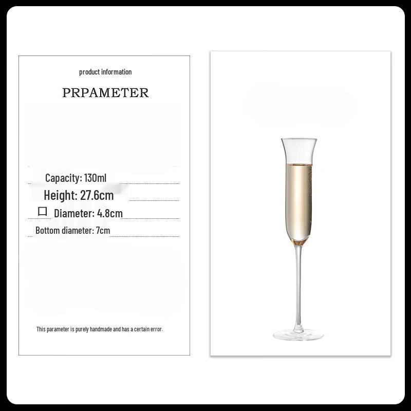 LISM Handmade Crystal Champagne Flutes, Set of 2