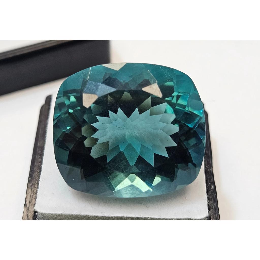 Beautiful Natural Tourmaline Teal Blue 38+ Ct Cushion Cut Certified Gemstone