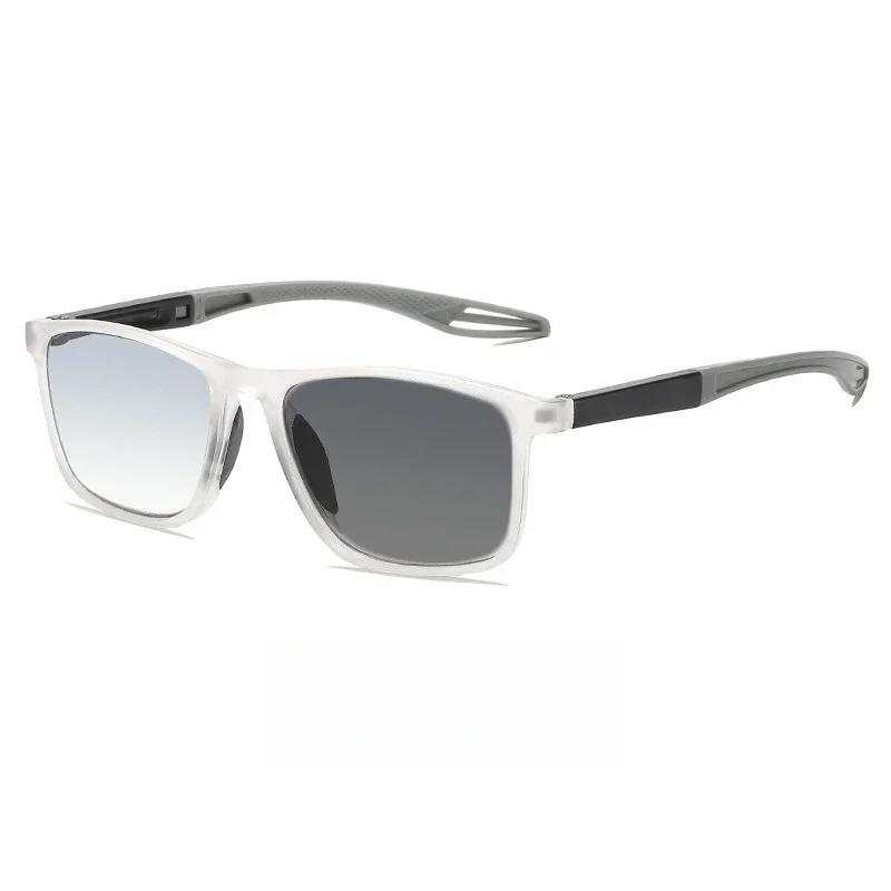 Square Frame Reading Pochromic Glasses Eye Protection Blue Ray Blocking Eyewear Flexible Color Changing Presbyopia Sunglasses