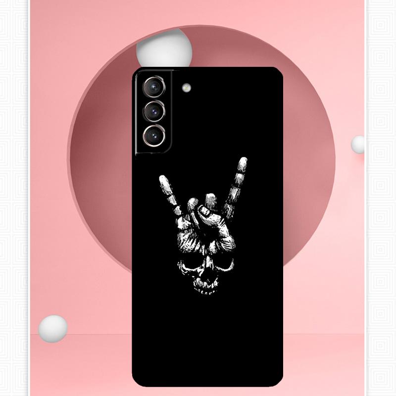 Rock and Roll Skull Case For Samsung Galaxy S25 Ultra S21 S22 S23 S24 Ultra S9 S10 S20 Plus S25 FE Cover Funda