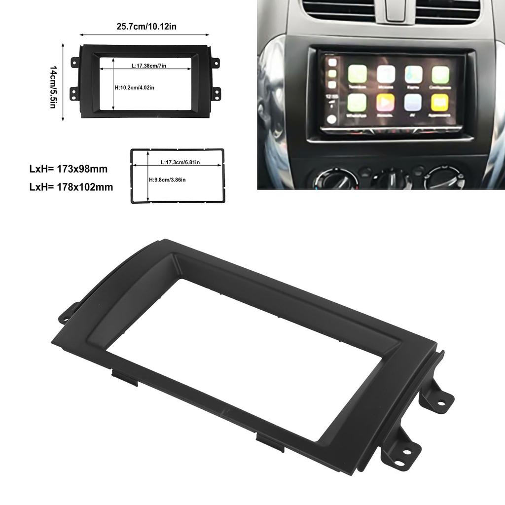 Panou cadru placă radio stereo 25,7x14cm(10,12 x 5,5 inci) (LxW) Double Din Pentru Kit Plastic Suzuki SX4 2007-13