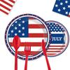 American Flag Independence Day Party Tableware Disposable Paper Plates Paper Cups Paper Towels Tablecloth Party Decoration Set