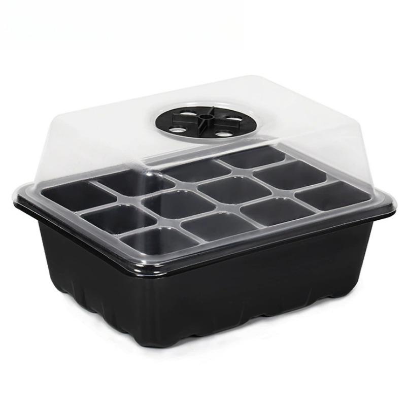 

12 ячеек Пластиковые горшки для растений Ящик для выращивания Горшки для рассады Садовый посевной лоток Садоводческий горшок для посадки суккулентов чёрный