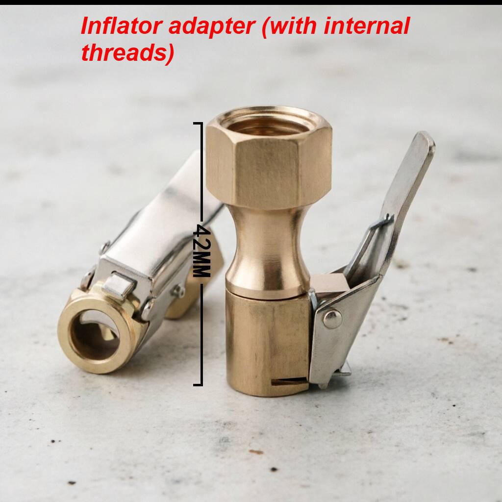 Brass Tire Air Chuck Clip Adapter, Quick Lock-On Inflator Nozzle Connector for Car Motorcycle Bicycle Air Pump
