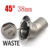 45/90 Degree Stainless Steel 316 Deck Filler Cap GAS DIESEL FUEL WASTE WATER 50mm(2inch) Marine Boat Yacht Hardware Deck Filler