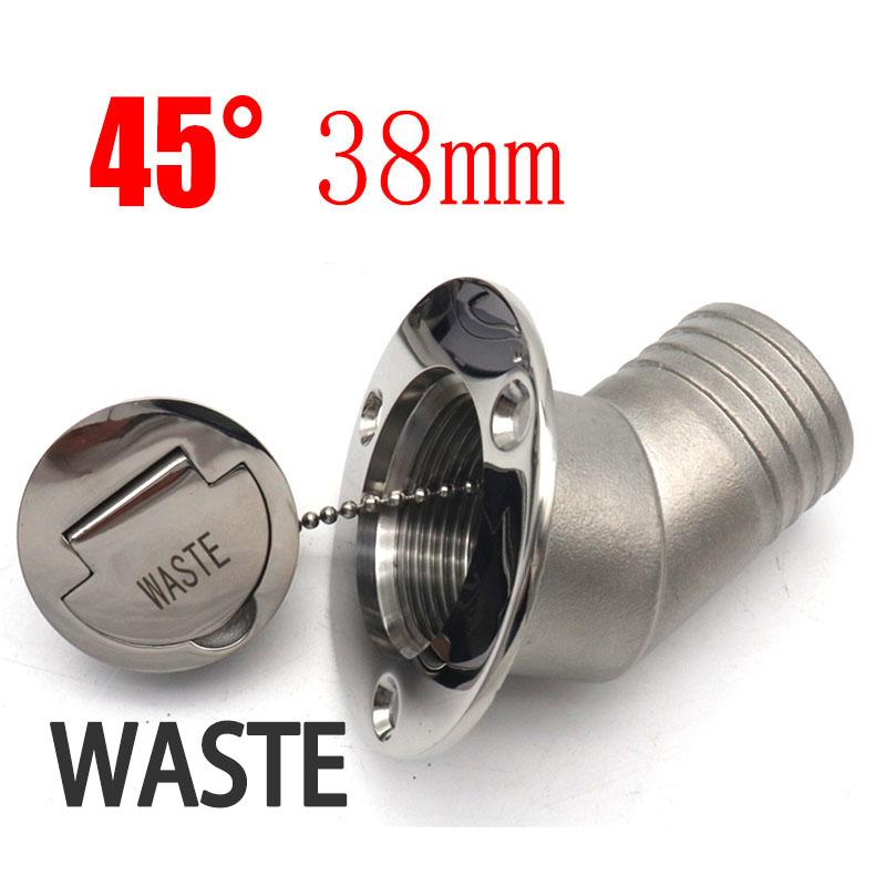 45/90 Degree Stainless Steel 316 Deck Filler Cap GAS DIESEL FUEL WASTE WATER 50mm(2inch) Marine Boat Yacht Hardware Deck Filler