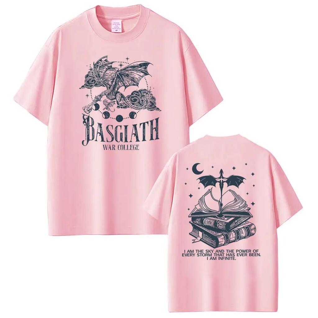 2026 Summer Fashion Trendy Tee Basgiath War College Dragon Wing Double Sides T Shirts Men Women Harajuku Clothing Fashion T-shirt