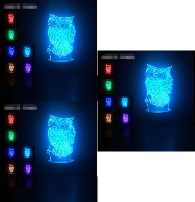 Stunning 3d Owl Led Desk Lamp With 7 Color Change Feature And Touch Art Controller