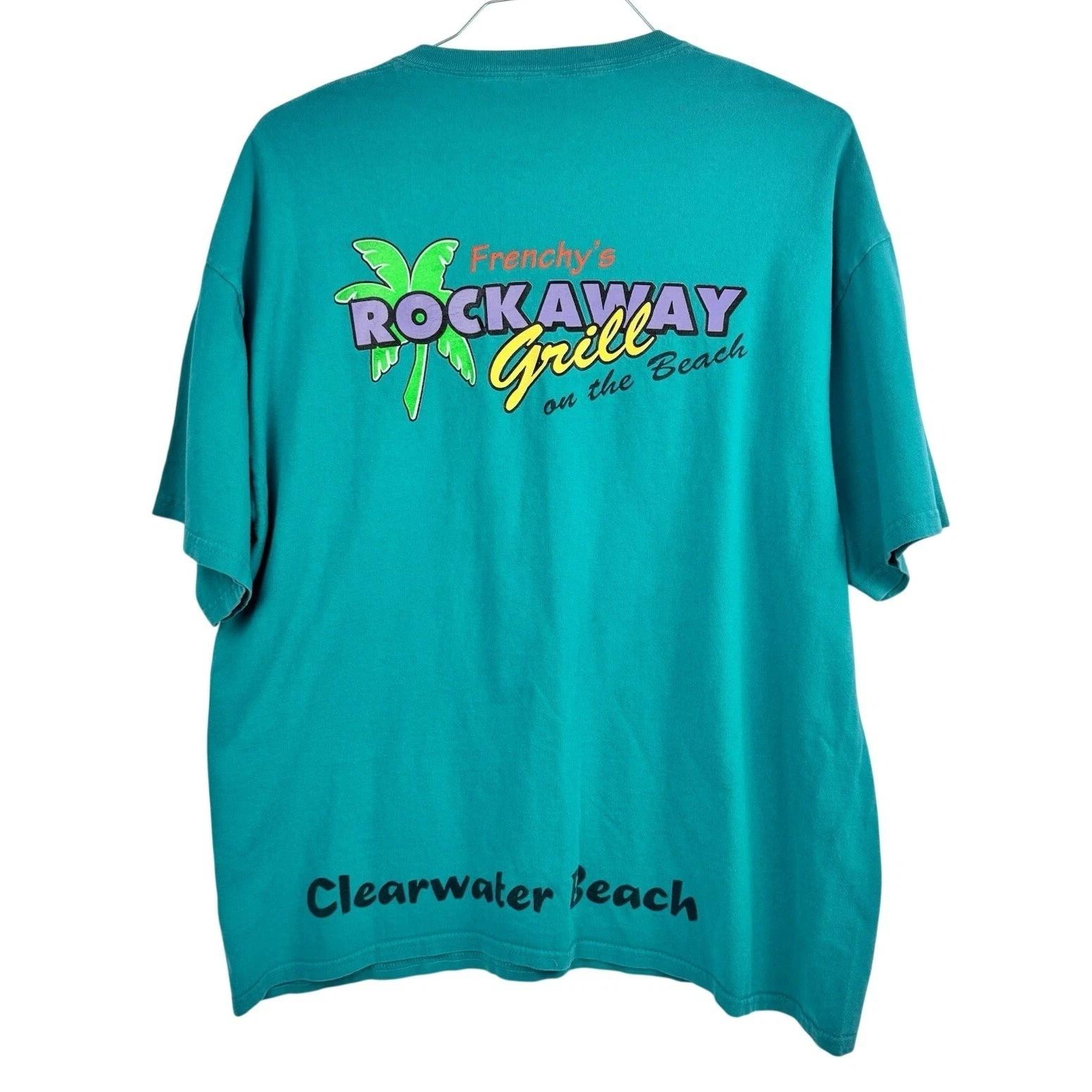 VTG Clearwater Beach Florida Graphic T- Shirt B.H. Frenchy s Vacation Cotton XL XL