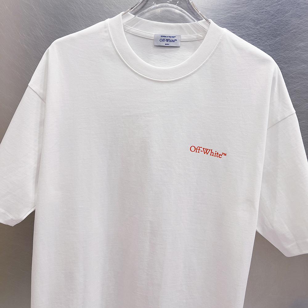 9296 Off-White Summer Men's and Women's Pure Cotton Print Oversized T-shirt Street Wear