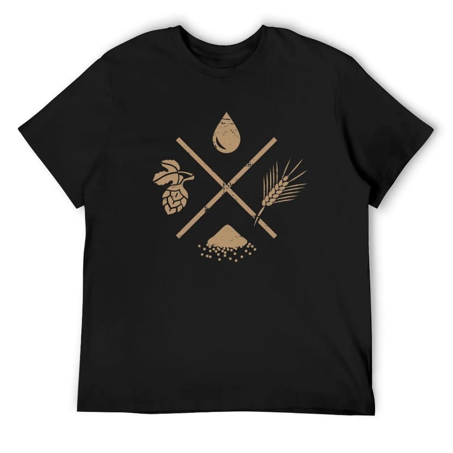 Home Brew Beer Ingredients T-Shirt for a boy new gifts and t-shirts plus sizes man t shirt plain white t shirts men S