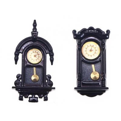 Vintage Design Mini Metal Wall Clock With Moving Hands For Doll House Furniture And Miniature Model Displays