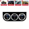 52mm 24V Triple Gauge Cluster Compact Design Fits 52mm Dashboard Cutout Water Temp Oil Pressure Fuel Level Metal
