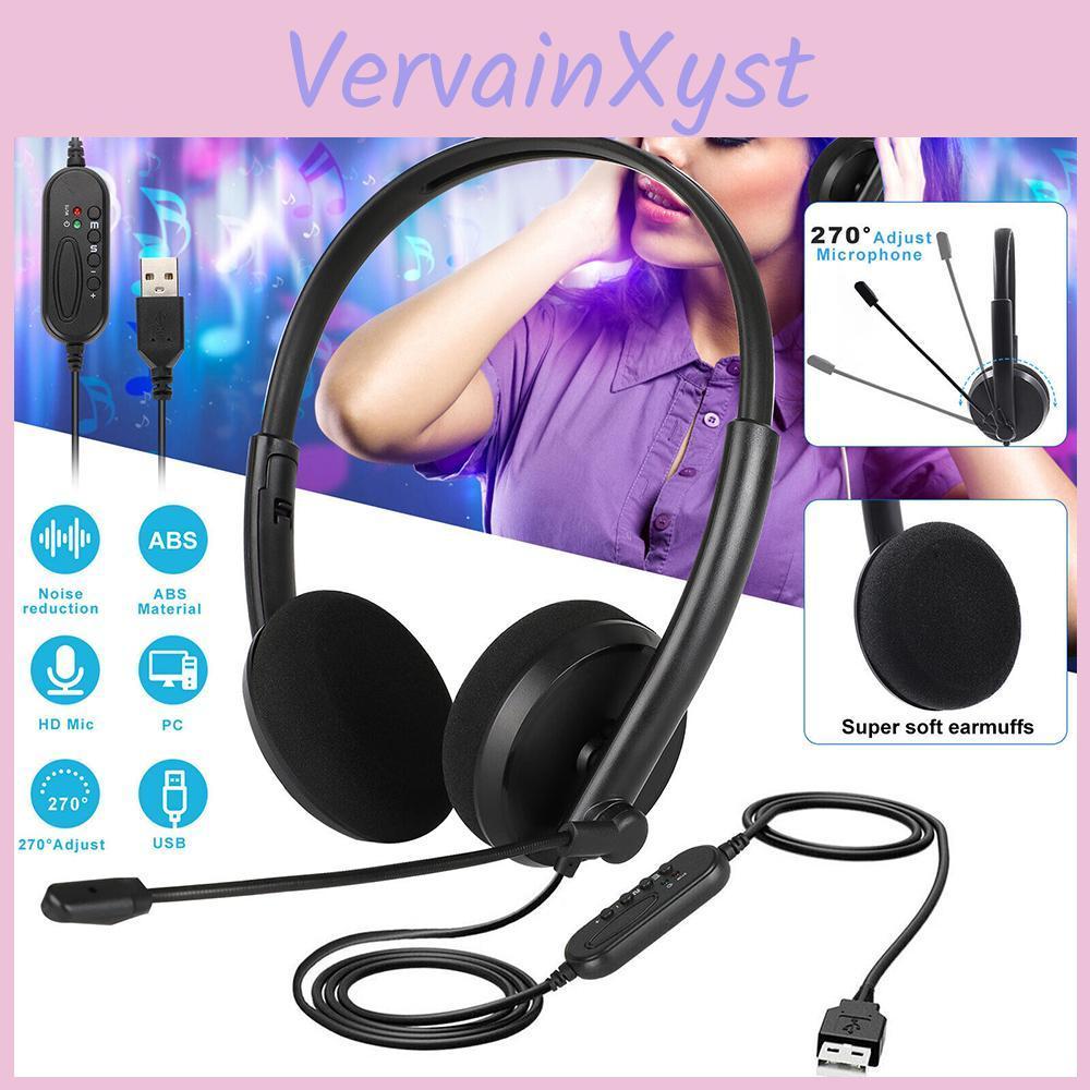 With Headset Center Call Usb 270° Rotatable Noise Reduction Microphone Universal Business Wired Headphone For Pc Laptop Computer