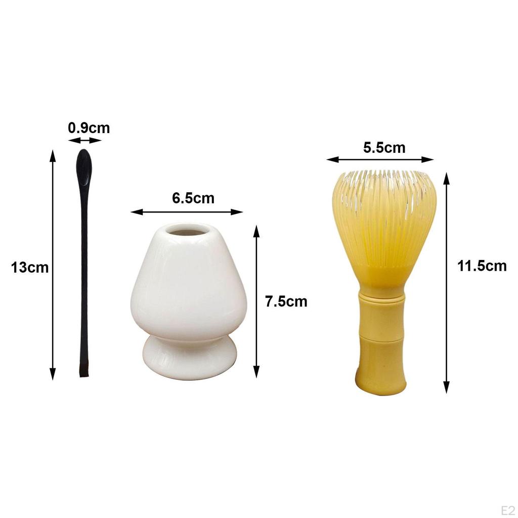 3 Pieces Matcha Ceremony Set Tea Bowl Spoon Traditional Whisk Holder for Holiday