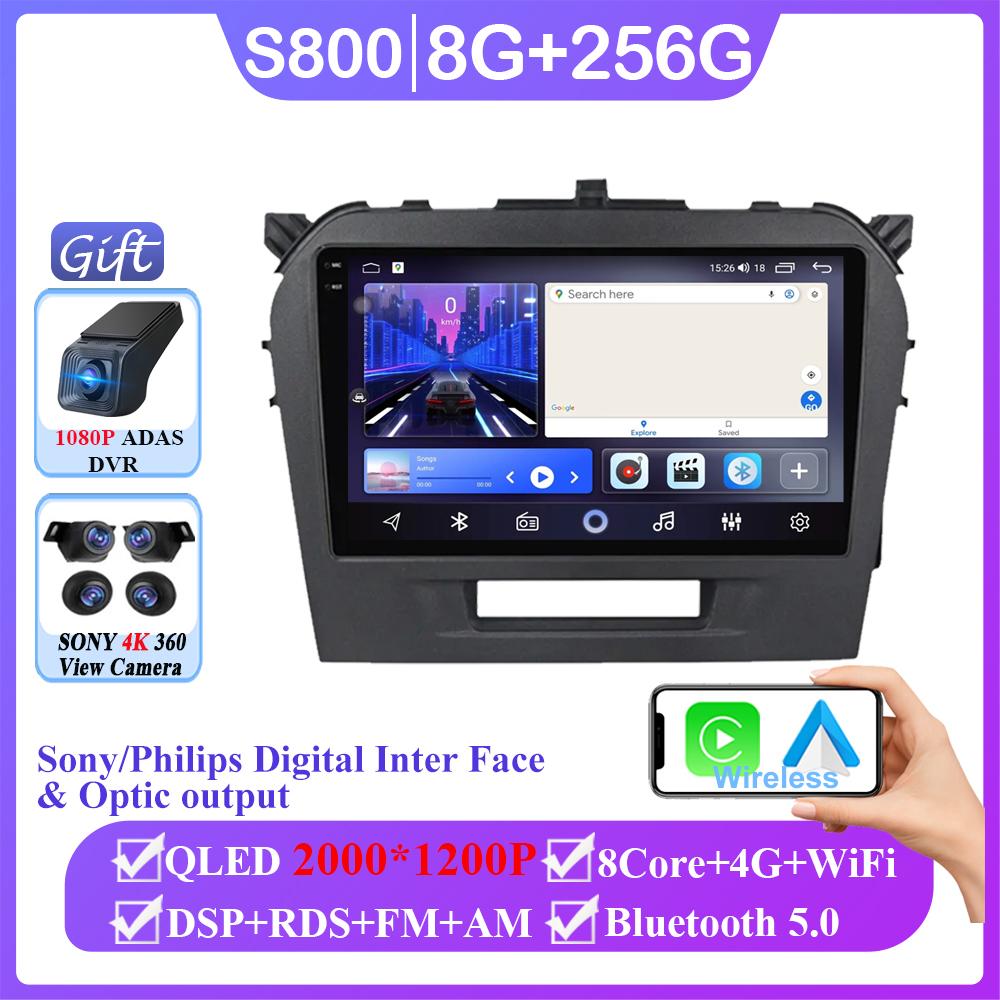 Android 14 For Suzuki Vitara 4 2014 - 2018 Multimedia Player Car Radio Autoradio Wireless Carplay Android Auto GPS Navigation