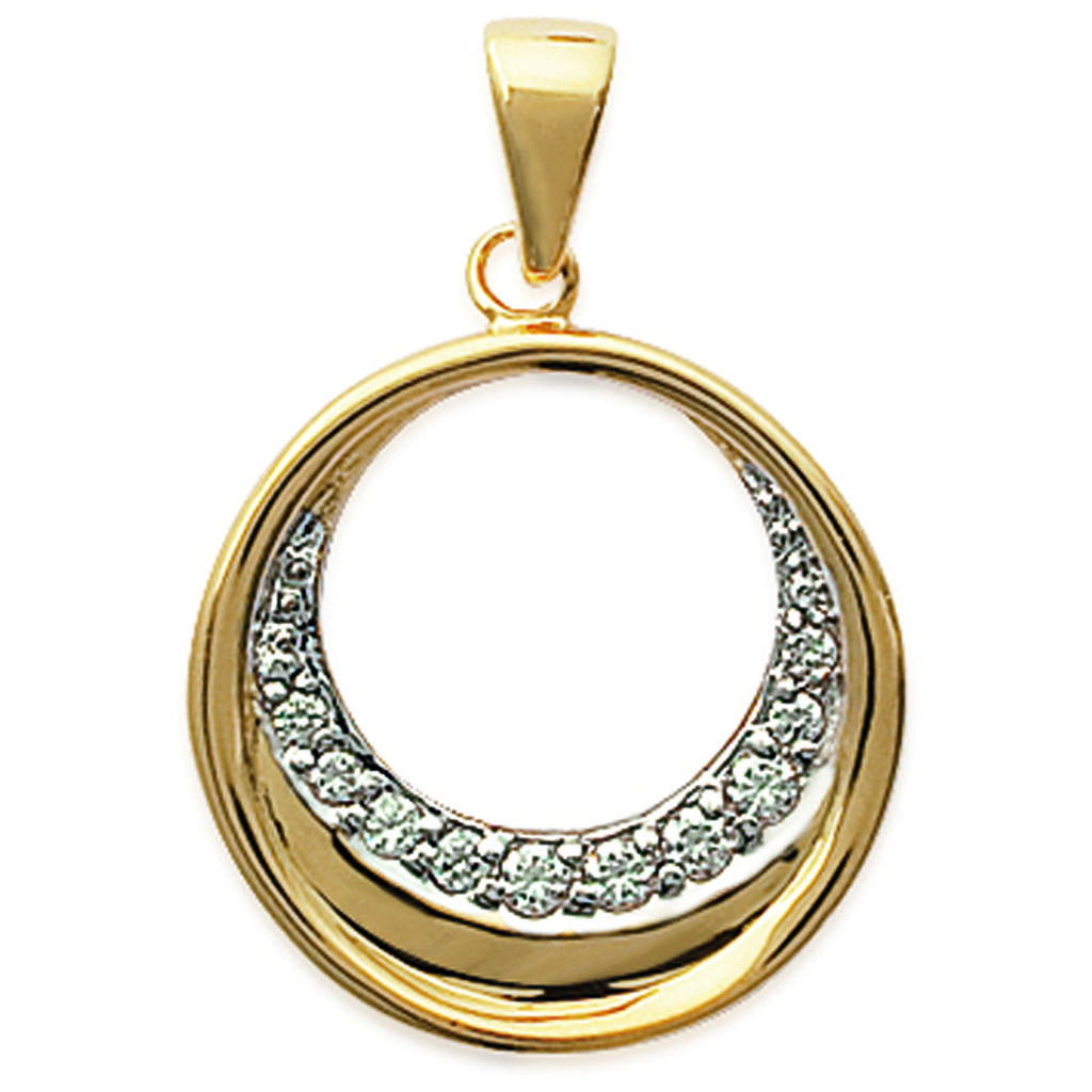 Les Trésors De Lily [G7831] - Gold Plated Pendant 'Goddess' White Gold - 20 Mm