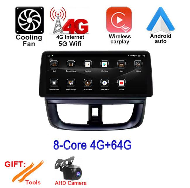 12.3 Inch Android 14 For Toyota VIOS / YARiSL / VIOS FS 2017-2019 Car Multimedia Player Stereo BT Carplay Wifi