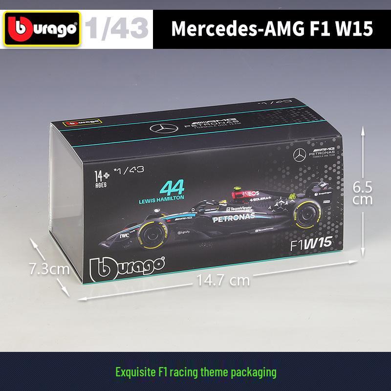Bimego 1:43 Mercedes W15 F1 Racing Model with Acrylic Display Box