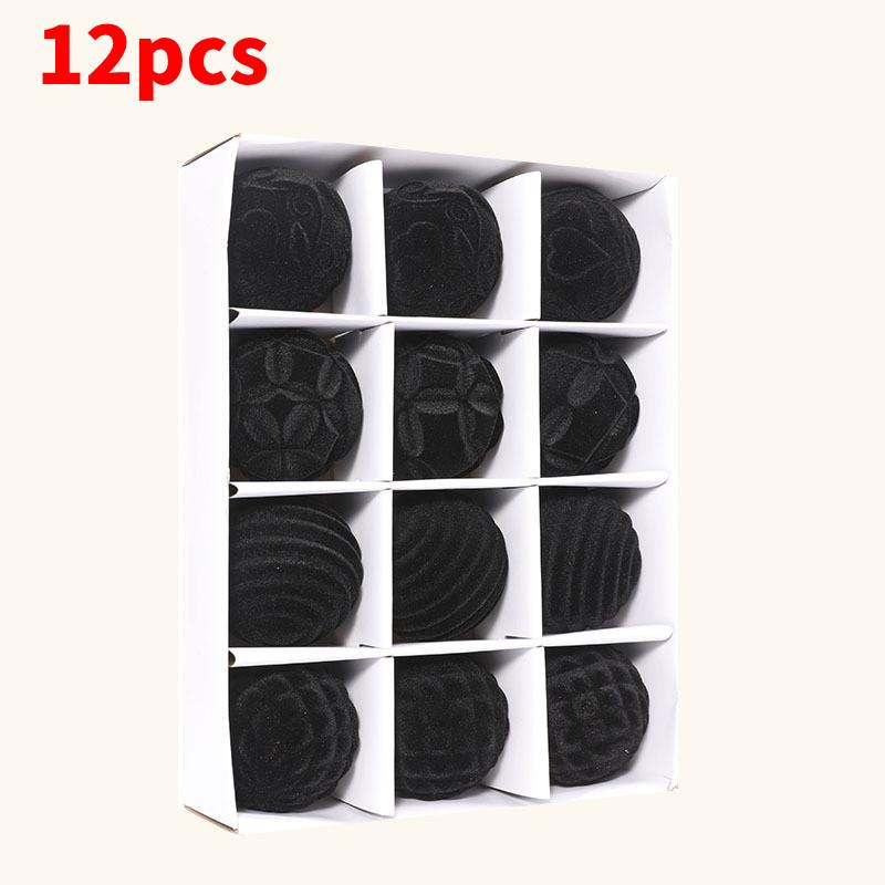 Lebhaftes 6cm Samt Weihnachtsornamente Set mit 12 bunten Kunststoff Baumdekorationen