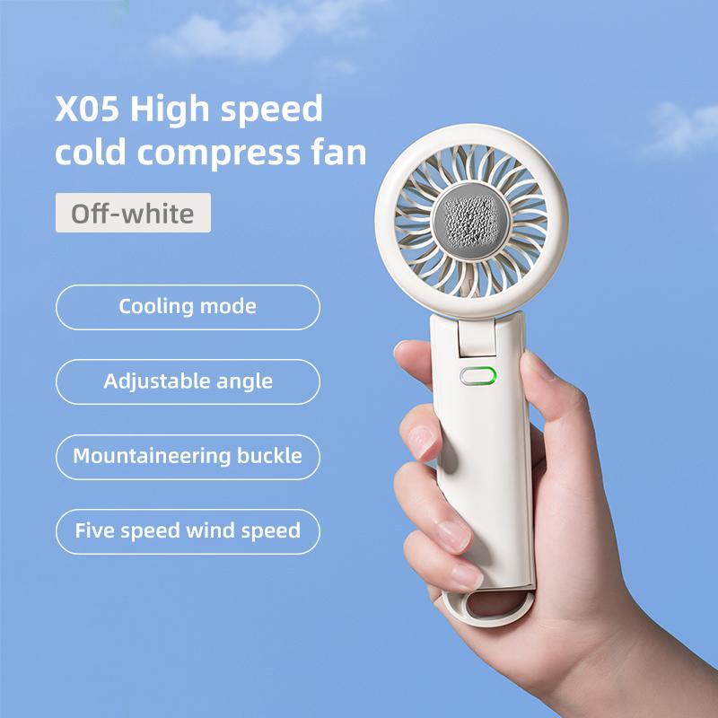

Складной портативный мини-вентилятор, портативный шейный веер с холодным компрессом, 5 скоростей ветра, регулируемый, 8 ч, максимальная выносливость, беззвучная работа белый