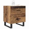 Nightstand Set of 2 Reclaimed Wood & Black 40 X 35 X 47.5 Cm