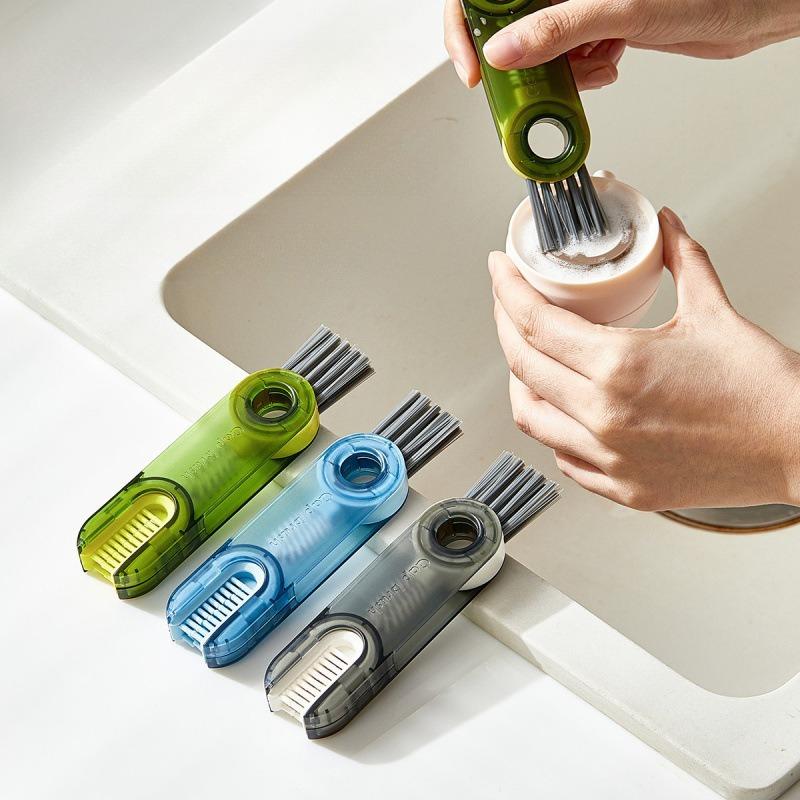 T Three-in-one U-shaped Cup Mouth Brush, Bottle Thermos Cup, Cleaning Brush, Household Groove Gap Cleaning Brush, Rotatable Cleaning