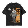 Conquest Invincible Comic Washed T Shirt Mens  Y2K Basic Cotton T Shirts Summer O Neck Hip Hop Tees Loose Oversized Clothing