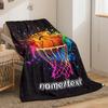 Custom Basketball Fleece Blanket  Name Sports Print Throw Soft Warm All Season Bedding Gift For Basketball Lovers