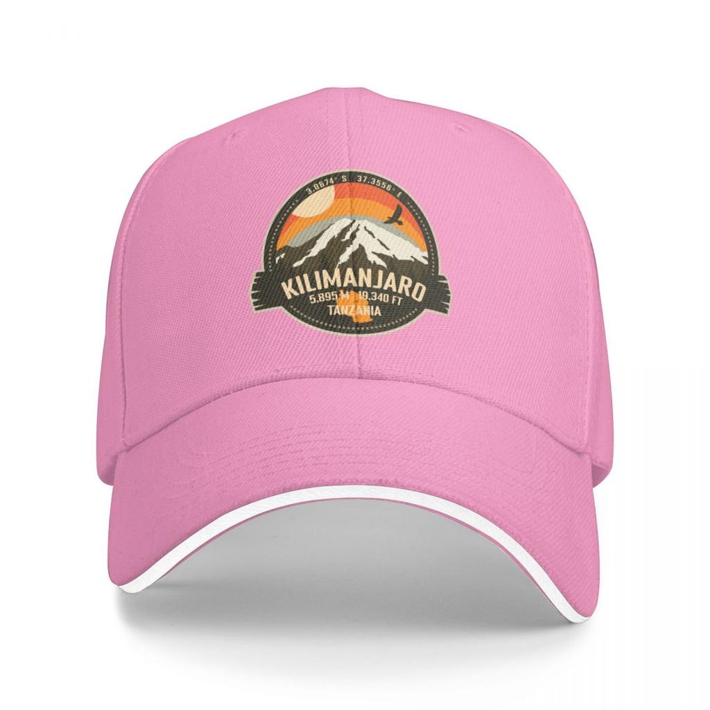Mt Kilimanjaro Tanzania, Africa - Summit Mountain Trekking Retro Badge Baseball Cap Gentleman Hat Big Size Hat Women's Men's