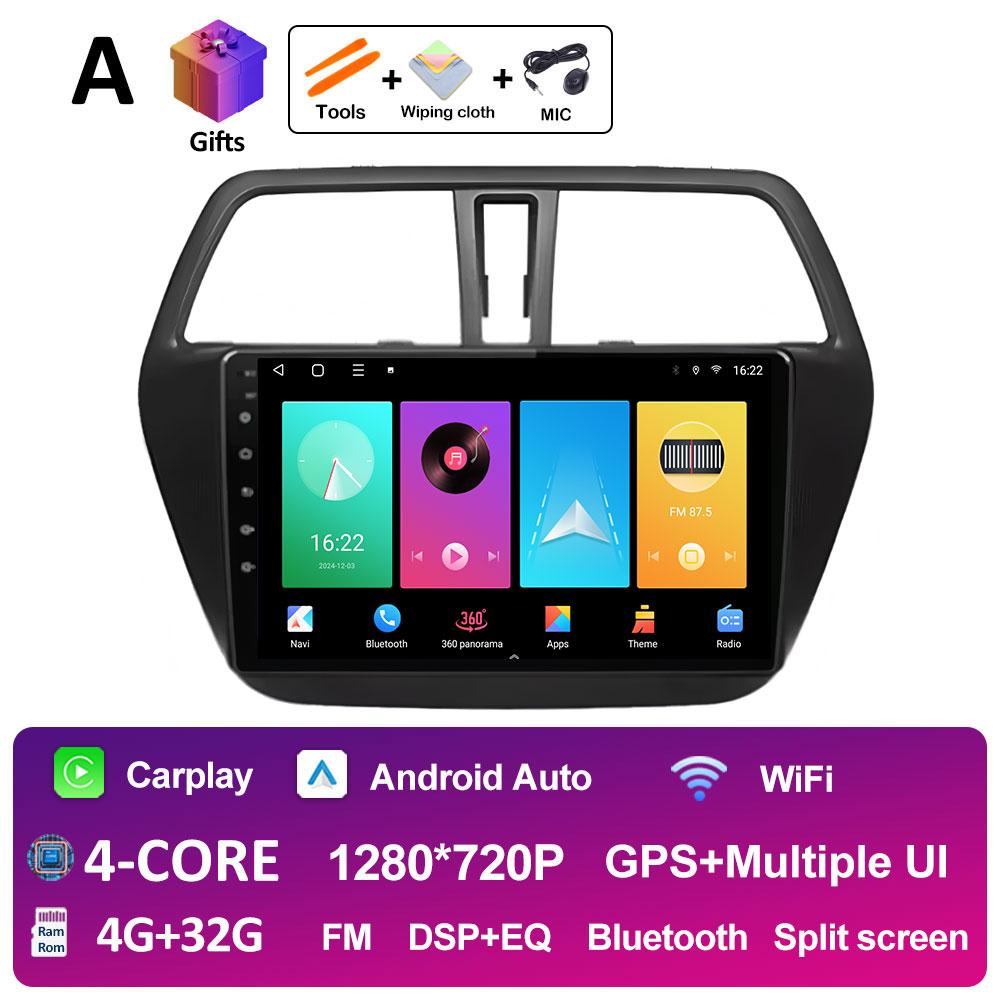 Smart System Android 14 For Suzuki SX4 S-Cross 2014 2015 2016 2017 Wireless Carplay Bluetooth QLED IPS Screen WIFI Auto Tools 4G