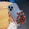 Art red rose for iphone16promax mobile phone case transparent apple 15 anti-drop 14pro Japan and Korea 13x