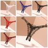 Open Crotch Women's Thong Hollow-out Mesh Lace Briefs Fashion Pearl Lace Underwear Girl