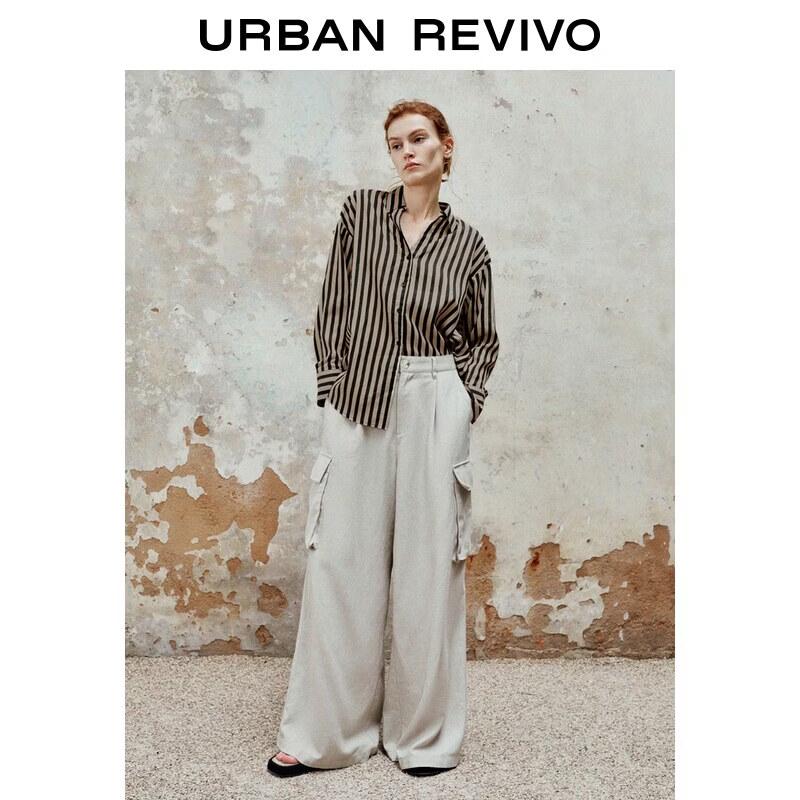 Women's Colorblock Striped Lapel Shirt