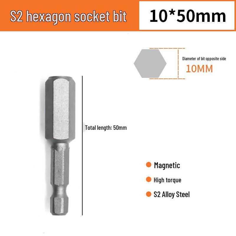 Hex Bit Set for Drills: Super Hard S2 Industrial Extended Screwdriver and Wrench Bits