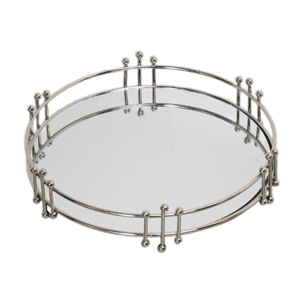 Vanity Tray Wall Mounted Mirror Round Mirrored Ideal Gift Jewelry Tray for