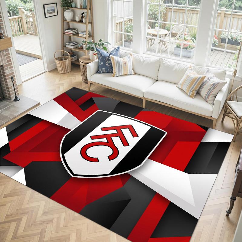 Fulham Football Design Crystal Velvet Carpet Cozy Non?Slip Printed Rug For Bedroom Living Room Entrance