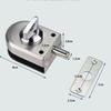 304 Stainless Steel Glass Lock Ground Bolt Ground Lock Anti-Theft Double Swing Hinge Frameless Sliding Door Lock, Brushed Finish